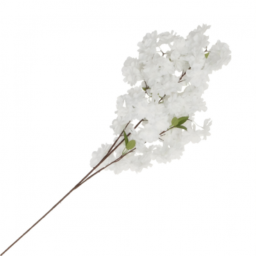 Große Kunstblume Kirschblütenzweig in Weiß, 100 cm