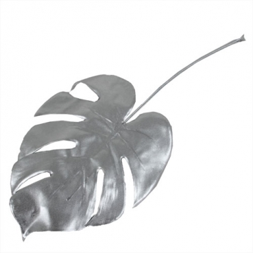 Kunstblume Monstera Dekoblatt in Silber, 37 cm