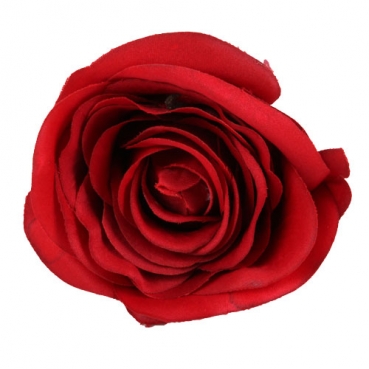 Kunstblume Rosenkopf am Draht in Rot, zum Stecken, ca. 90 mm