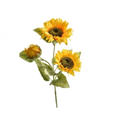 Große Kunstblume Sonnenblume mit 3 Blüten, 67 cm