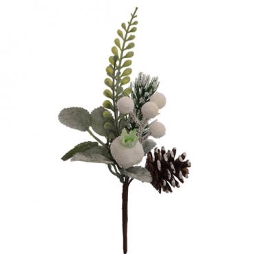 Deko Pick Weihnachten mit Kunstschnee, 17 cm
