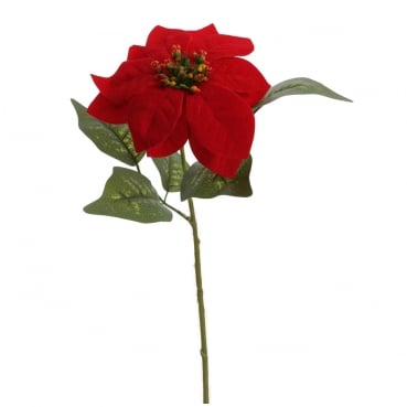 Kunstblume Weihnachtsstern, samtige Oberfläche in Rot, 55 cm