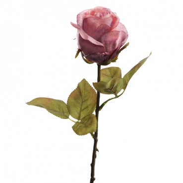 Kunstblume Rose mit zartem Rosenkopf in Altrosa, 45 cm