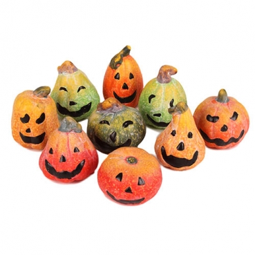 9 Halloween Deko Kürbis Gesichter, 35 - 65 mm