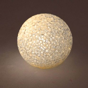 Kleine LED Licht-Kugel in Schneeball-Kristalloptik, kabellos, 60 mm