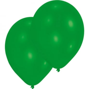 10 Luftballons in Grün, 27,5 cm Durchmesser