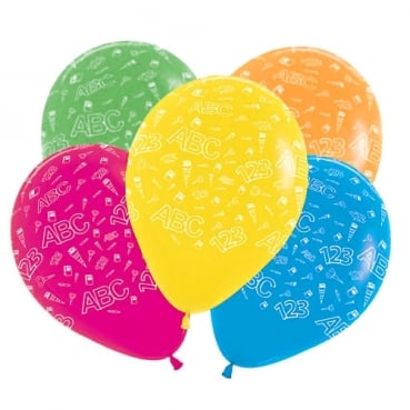 5 Luftballons Schulanfang, Einschulung, bunt