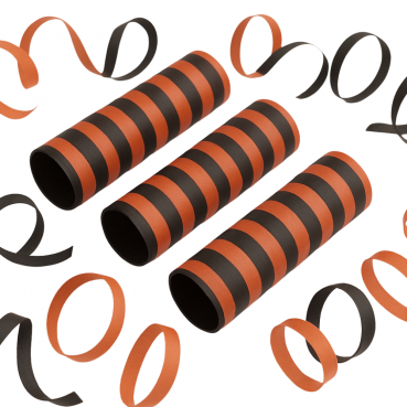 3 Luftschlangen Halloween in Orange/Schwarz