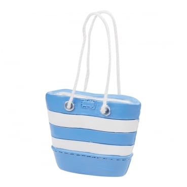 Deko Badetasche blau-weiß gestreift, 45 mm