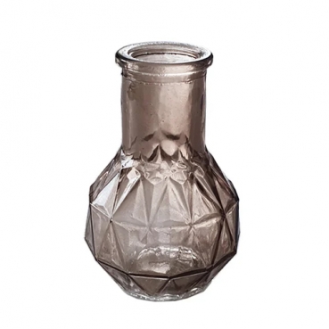 Mini Glas Flaschen Väschen, Vintage in Braun, Nr.1, 80 mm