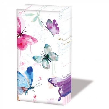 10er Pack Taschentücher Schmetterling Kunterbunt