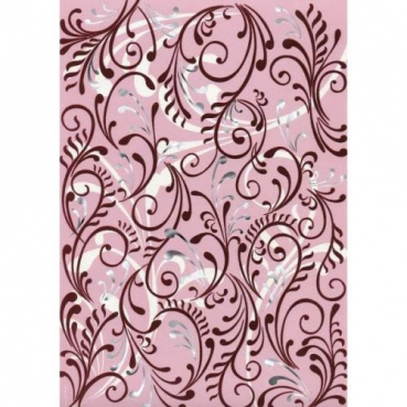 A4 Motivpapier Ornamente in Rosa/Bordeaux, beflockt, für Kartengestaltung, Basteln 200gm2