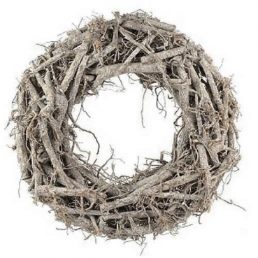 Natur Baumwollwurzel Kranz in Grau/Braun, 40 cm