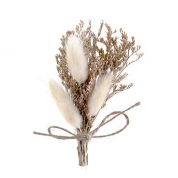 Kleines Naturdeko Bouquet mit Samtgras, getrocknet, 10 cm