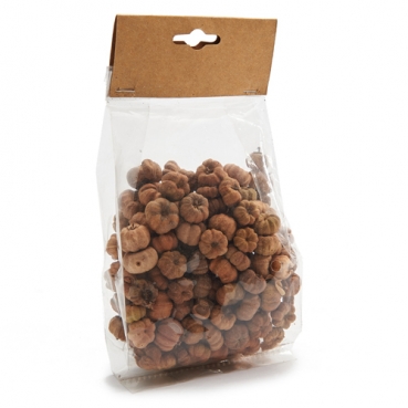 Naturdeko Putka pods, Mini Kürbis-Optik in Naturtönen, 10 - 20 mm.