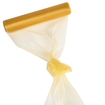 10 Meter Organza Tischläufer in Gold, 28 cm