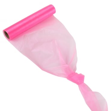 10 Meter Organza Tischläufer in Pink, 28 cm