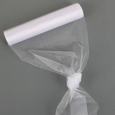 10 Meter Organza Tischläufer in Weiß, 28 cm