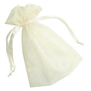 Organzasäckchen glänzend in Creme