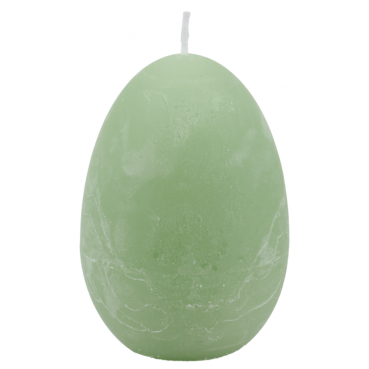 Ostereier Kerze Rustic matt in Zartgrün, durchgefärbt, 110 x 80 mm