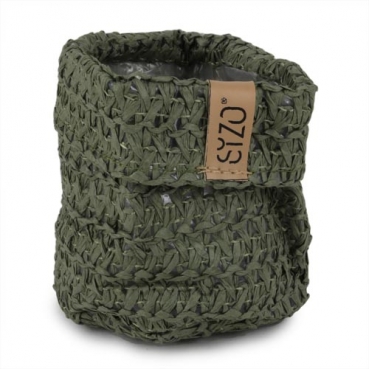 Allround Papier Beutel, Sizo® Bag in Olivgrün, 11 cm