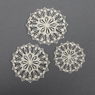 3 Papier Mandalas, Laser Cut, für Kartengestaltung, Basteln, 50 - 68 mm