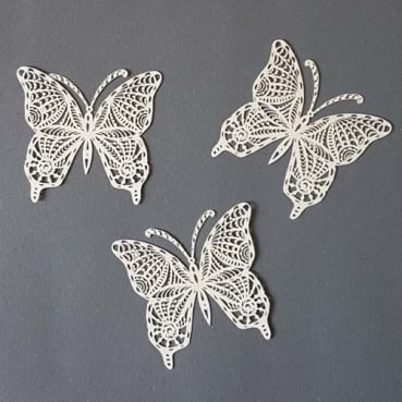3 Papier Schmetterlinge, Laser Cut, für Kartengestaltung, Basteln, 59 mm