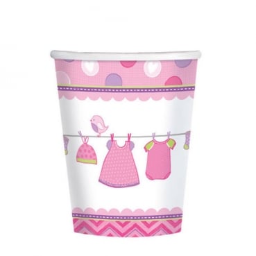 8er Pack Becher Baby Shower Party, Baby Girl