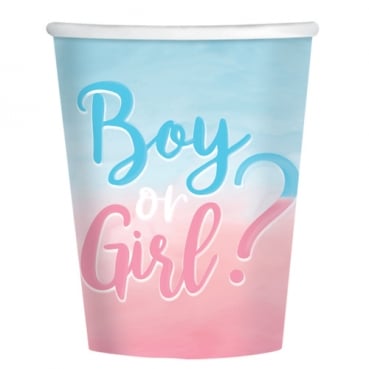 8er Pack Becher Baby Gender Reveal Party -Boy or Girl?-