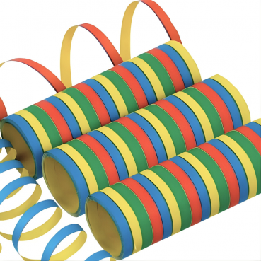 3 Luftschlangen, bunt, schwer entflammbar