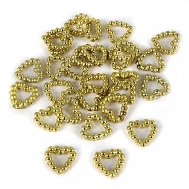 25 Mini Perlenherzen in Gold
