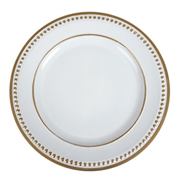 Dekoteller, Weihnachtsteller Shabby Chic in Weiß/Gold, 33 cm