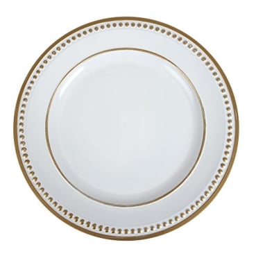 Dekoteller Shabby Chic in Weiß/Gold, 33 cm