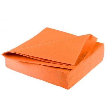 25 Premium Faltservietten in Orange, 40 x 40 cm, stoffähnlich, durchgefärbt