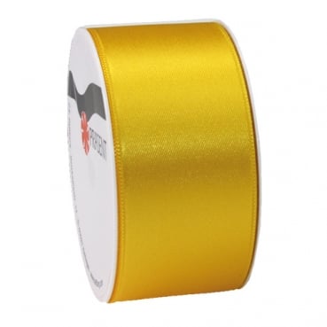 5 Meter Satin Band, schmal, in Gelb, 40 mm