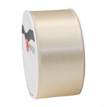 5 Meter Satin Band, schmal, in Creme, 40 mm