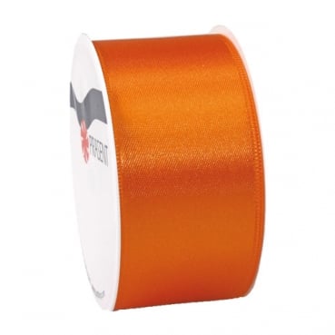 5 Meter Satin Band, schmal, in Orange, 40 mm