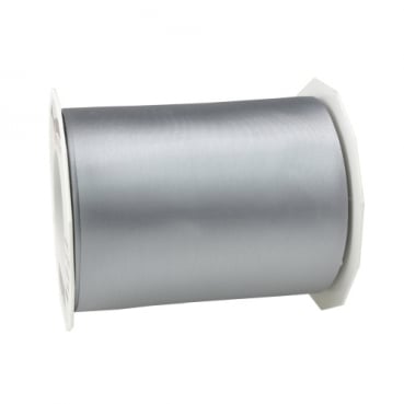 25 Meter Satin Tischband Adria in Silber, 11 cm