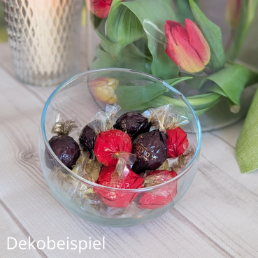 Glas Kerzenhalter, Schale mit schrägem Rand, 12 cm Glasschale mit Süßigkeiten