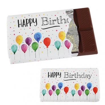 Gastgeschenk Schokolade -Happy Birthday- Luftballons