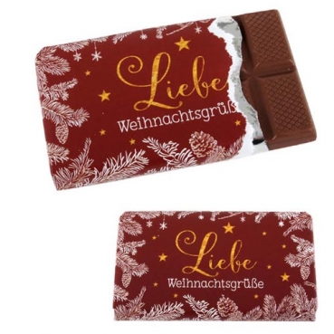 Gastgeschenk Schokolade -Liebe Weihnachtsgrüße-