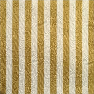 15er Pack Servietten Elegance Streifen in Gold 33 x 33 cm