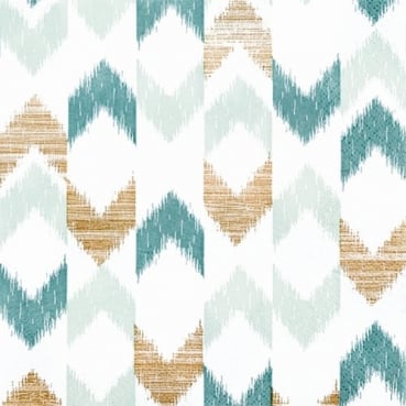 20er Pack Servietten Ikat Boho Muster in Grün/Braun, 33 x 33 cm