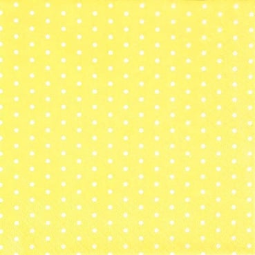 20er Pack Servietten Punkte in Gelb, 33 x 33 cm