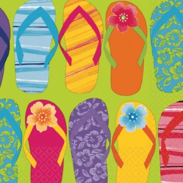 20er Pack Servietten Flip Flops, 33 x 33 cm