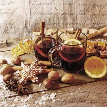 20er Pack Servietten Glühwein, 33 x 33 cm