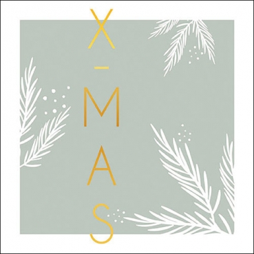 20er Pack Servietten Moderne Weihnachten, X-Mas in Mintgrün, 33 x 33 cm