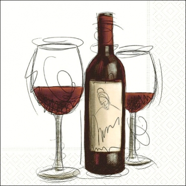 20er Pack Servietten Rotwein, Vino Rosso, 33 x 33 cm