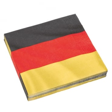 20er Pack Servietten Deutschland Flagge, 33 x33 cm