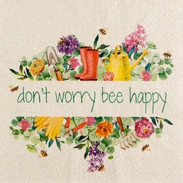 20er Pack Eco Line Servietten Garten, Bee Happy, 33 x 33 cm